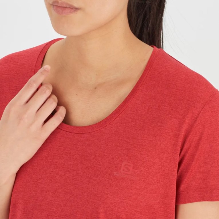 Camiseta Salomon Agile Corta Sleeve Mujer Rojos | MX TYWI728